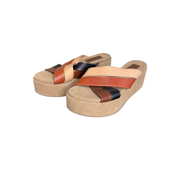 Pedro Garcia NWOB Nirou Platform Sandal in Multi Vachetta Size 39.5 - Picture 3 of 9